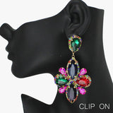 89476, MARQUISE ACCENT RHINESTONE CLIP ON EARRING