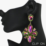 89476, MARQUISE ACCENT RHINESTONE CLIP ON EARRING