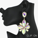 89476, MARQUISE ACCENT RHINESTONE CLIP ON EARRING