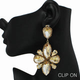89476, MARQUISE ACCENT RHINESTONE CLIP ON EARRING