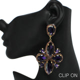 89476, MARQUISE ACCENT RHINESTONE CLIP ON EARRING