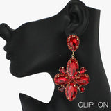 89476, MARQUISE ACCENT RHINESTONE CLIP ON EARRING
