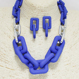 89484, COLOR RUBBER COATED LINKED NECKLACE