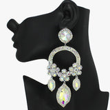 Oversized Multi Rhinestone Evening Earring - view 2
