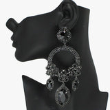 Oversized Multi Rhinestone Evening Earring - view 3