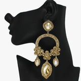 Oversized Multi Rhinestone Evening Earring - view 4