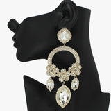 Oversized Multi Rhinestone Evening Earring - view 5