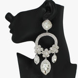 Oversized Multi Rhinestone Evening Earring