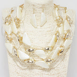 89494, FRESHWATER PEARL WITH ACRYLIC STATEMENT NECKLACE