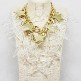 89498, OVERSIZED ACRYLIC STAR CHARM STATEMENT NECKLACE
