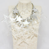 89498, OVERSIZED ACRYLIC STAR CHARM STATEMENT NECKLACE