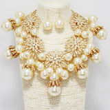 89499, ACRYLIC BALL WITH RHINESTONE STATEMENT NECKLACE