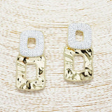 Geometric Pave Rhinestone Earring - view 2