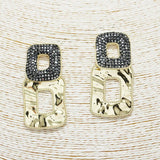 Geometric Pave Rhinestone Earring
