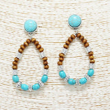 Western Teardrop Wooden Bead Earring - view 2