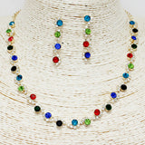 89531, CRYSTAL RHINESTONE NECKLACE SET