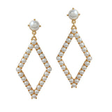 89546, GEOMETRIC PEARL PADDED EARRING