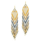 89548, LONG SEED BEADED FRINGE EARRING