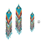 89548, LONG SEED BEADED FRINGE EARRING