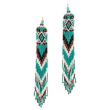 89549, LONG SEED BEADED FRINGE EARRING