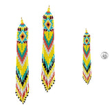 89549, LONG SEED BEADED FRINGE EARRING
