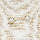 89566, HEART CUBIC ZIRCONIA STUD EARRING