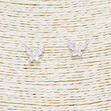 89567, BUTTERFLY CUBIC ZIRCONIA STUD EARRING