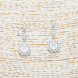 89568, ROUND CUBIC ZIRCONIA DANGLE EARRING
