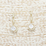 89568, ROUND CUBIC ZIRCONIA DANGLE EARRING
