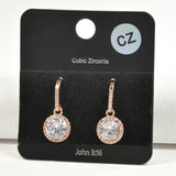 89571, ROUND CUBIC ZIRCONIA EARRING