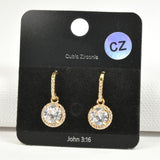 89571, ROUND CUBIC ZIRCONIA EARRING