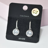 89571, ROUND CUBIC ZIRCONIA EARRING