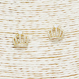 89579, CROWN CUBIC ZIRCONIA STUD EARRING