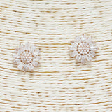 89580, FLOWER CUBIC ZIRCONIA STUD EARRING