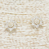 89580, FLOWER CUBIC ZIRCONIA STUD EARRING