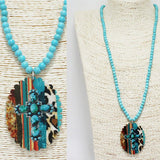 Western Cross Wooden Long Pendant Necklace