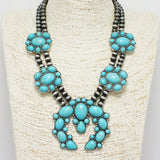 Western Squash Blossom with Navajo Bead Necklace