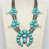 Western Squash Blossom with Navajo Bead Necklace