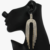 89611, ARCH SHAPE CRYSTAL RHINESTONE EARRING