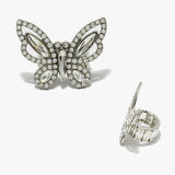 89622, BUTTERFLY RHINESTONE STRETCH RING
