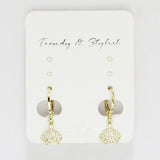 89646, CROWN CHARM CUBIC ZIRCONIA HUGGIE EARRING