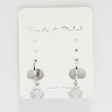 89646, CROWN CHARM CUBIC ZIRCONIA HUGGIE EARRING