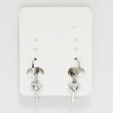89647, KEY CHARM CUBIC ZIRCONIA HUGGIE EARRING