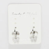 89649, BUTTERFLY CHARM CUBIC ZIRCONIA HUGGIE EARRING