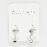 89650, BEE CHARM CUBIC ZIRCONIA HUGGIE EARRING