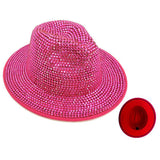 89662, BLING RHINESTONE STUDDED FEDORA HAT / RED BOTTOM