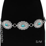 89673, WESTERN OVAL CONCHO TURQUOISE STONE BELT