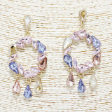 89694, GEOMETRIC RHINESTONE EVENING EARRING