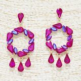 89694, GEOMETRIC RHINESTONE EVENING EARRING