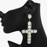 Cross Rhinestone Dangle Earring
